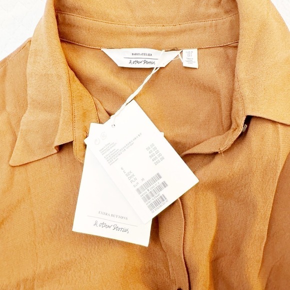 & Other Stories Brown Button Down Dress NWT Size 4 - Picture 7 of 8
